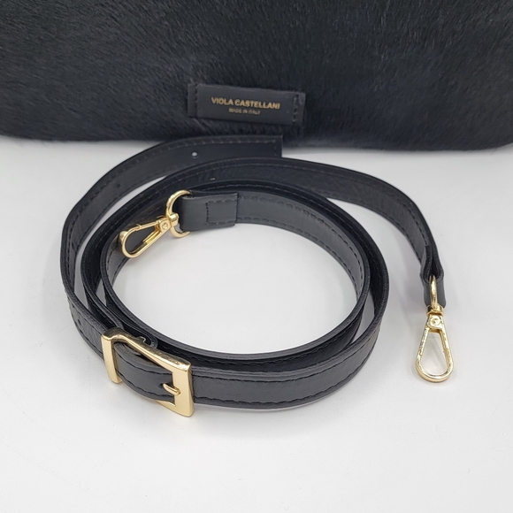 Italian Leather Bag With Calf Hair New - Picture 9 of 16